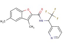 3,5-dimethyl-N-[2,2,2-trifluoro-1-(3-pyridinyl)ethyl]-1-benzofuran-2-carboxamide