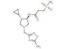 N-{rel-(3R,4S)-4-cyclopropyl-1-[(5-methyl-1,2,4-oxadiazol-3-yl)methyl]-3-pyrrolidinyl}-3-(methylsulfonyl)propanamide hydrochloride