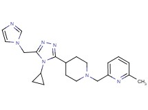2-({4-[4-cyclopropyl-5-(1H-imidazol-1-ylmethyl)-4H-1,2,4-triazol-3-yl]piperidin-1-yl}methyl)-6-methylpyridine