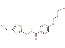 N-[(4-ethyl-1,3-thiazol-2-yl)methyl]-6-[(3-hydroxypropyl)amino]nicotinamide