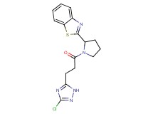 2-{1-[3-(3-chloro-1H-1,2,4-triazol-5-yl)propanoyl]-2-pyrrolidinyl}-1,3-benzothiazole