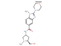 N-[(3R,5S)-5-(hydroxymethyl)-1-methyl-3-pyrrolidinyl]-1-methyl-2-(4-morpholinyl)-1H-benzimidazole-5-carboxamide