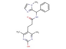 3-(2-hydroxy-4,6-dimethylpyrimidin-5-yl)-N-[(1-methyl-1H-imidazol-2-yl)(phenyl)methyl]propanamide
