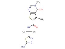 N-[1-(5-amino-1,3,4-thiadiazol-2-yl)-1-methylethyl]-3,5-dimethyl-4-oxo-3,4-dihydrothieno[2,3-d]pyrimidine-6-carboxamide