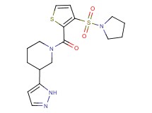 3-(1H-pyrazol-5-yl)-1-{[3-(pyrrolidin-1-ylsulfonyl)-2-thienyl]carbonyl}piperidine