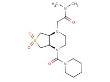 2-[(4aR*,7aS*)-6,6-dioxido-4-(piperidin-1-ylcarbonyl)hexahydrothieno[3,4-b]pyrazin-1(2H)-yl]-N,N-dimethylacetamide