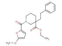 ethyl 1-(5-methoxy-2-furoyl)-3-(2-phenylethyl)-3-piperidinecarboxylate