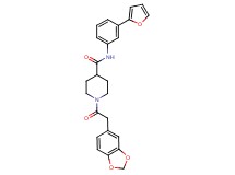 1-(1,3-benzodioxol-5-ylacetyl)-N-[3-(2-furyl)phenyl]-4-piperidinecarboxamide