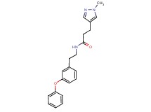 3-(1-methyl-1H-pyrazol-4-yl)-N-[2-(3-phenoxyphenyl)ethyl]propanamide