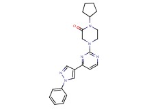 1-cyclopentyl-4-[4-(1-phenyl-1H-pyrazol-4-yl)pyrimidin-2-yl]piperazin-2-one