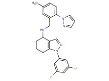 1-(3,5-difluorophenyl)-N-[5-methyl-2-(1H-pyrazol-1-yl)benzyl]-4,5,6,7-tetrahydro-1H-indazol-4-amine