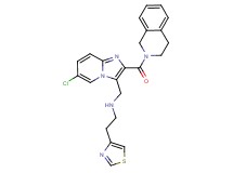 N-{[6-chloro-2-(3,4-dihydro-2(1H)-isoquinolinylcarbonyl)imidazo[1,2-a]pyridin-3-yl]methyl}-2-(1,3-thiazol-4-yl)ethanamine