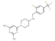 4-(4-{[2-fluoro-4-(trifluoromethyl)benzyl]amino}piperidin-1-yl)-6-methylpyrimidin-2-amine