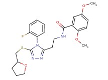 N-(2-{4-(2-fluorophenyl)-5-[(tetrahydro-2-furanylmethyl)thio]-4H-1,2,4-triazol-3-yl}ethyl)-2,5-dimethoxybenzamide