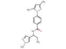 4-(3,5-dimethyl-1H-pyrazol-1-yl)-N-[1-(1-methyl-1H-pyrazol-4-yl)propyl]benzamide