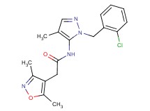 N-[1-(2-chlorobenzyl)-4-methyl-1H-pyrazol-5-yl]-2-(3,5-dimethylisoxazol-4-yl)acetamide