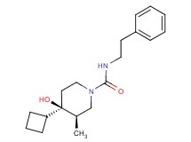 (3R*,4R*)-4-cyclobutyl-4-hydroxy-3-methyl-N-(2-phenylethyl)piperidine-1-carboxamide