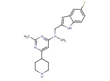 N-[(5-fluoro-1H-indol-2-yl)methyl]-N,2-dimethyl-6-piperidin-4-ylpyrimidin-4-amine
