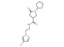 N-[2-(4-chloro-1H-pyrazol-1-yl)ethyl]-1-cyclopentyl-5-oxo-3-pyrrolidinecarboxamide