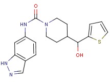 4-[hydroxy(2-thienyl)methyl]-N-1H-indazol-6-ylpiperidine-1-carboxamide