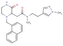N-methyl-N-[2-(1-methyl-1H-pyrazol-4-yl)ethyl]-2-[1-(1-naphthylmethyl)-3-oxo-2-piperazinyl]acetamide