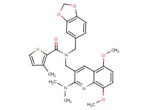 N-(1,3-benzodioxol-5-ylmethyl)-N-{[2-(dimethylamino)-5,8-dimethoxy-3-quinolinyl]methyl}-3-methyl-2-thiophenecarboxamide