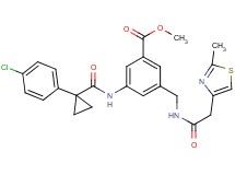 methyl 3-({[1-(4-chlorophenyl)cyclopropyl]carbonyl}amino)-5-({[(2-methyl-1,3-thiazol-4-yl)acetyl]amino}methyl)benzoate