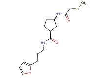 (1S*,3R*)-N-[3-(2-furyl)propyl]-3-{[(methylthio)acetyl]amino}cyclopentanecarboxamide
