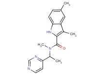 N,3,5-trimethyl-N-[1-(4-pyrimidinyl)ethyl]-1H-indole-2-carboxamide