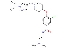 3-chloro-N-[2-(dimethylamino)ethyl]-4-({1-[(1-isopropyl-1H-pyrazol-4-yl)methyl]-4-piperidinyl}oxy)benzamide
