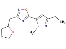 5-(3-ethyl-1-methyl-1H-pyrazol-5-yl)-3-(tetrahydro-2-furanylmethyl)-1,2,4-oxadiazole