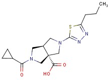 (3aS*,6aS*)-2-(cyclopropylcarbonyl)-5-(5-propyl-1,3,4-thiadiazol-2-yl)hexahydropyrrolo[3,4-c]pyrrole-3a(1H)-carboxylic acid