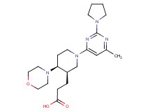 3-[(3R*,4S*)-1-(6-methyl-2-pyrrolidin-1-ylpyrimidin-4-yl)-4-morpholin-4-ylpiperidin-3-yl]propanoic acid