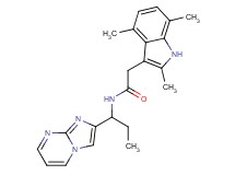 N-(1-imidazo[1,2-a]pyrimidin-2-ylpropyl)-2-(2,4,7-trimethyl-1H-indol-3-yl)acetamide