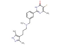 2-(3-{[[3-(3,5-dimethyl-1H-pyrazol-4-yl)propyl](methyl)amino]methyl}phenyl)-5-fluoro-6-methylpyrimidin-4(3H)-one