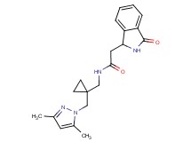 N-({1-[(3,5-dimethyl-1H-pyrazol-1-yl)methyl]cyclopropyl}methyl)-2-(3-oxo-2,3-dihydro-1H-isoindol-1-yl)acetamide