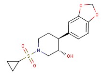 (3S*,4S*)-4-(1,3-benzodioxol-5-yl)-1-(cyclopropylsulfonyl)piperidin-3-ol