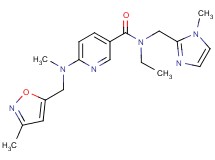 N-ethyl-N-[(1-methyl-1H-imidazol-2-yl)methyl]-6-{methyl[(3-methyl-5-isoxazolyl)methyl]amino}nicotinamide