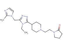 1-[2-(4-{4-ethyl-5-[(2-methyl-1H-imidazol-1-yl)methyl]-4H-1,2,4-triazol-3-yl}piperidin-1-yl)ethyl]pyrrolidin-2-one