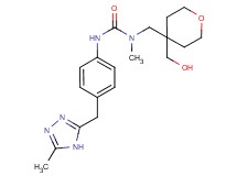 N-{[4-(hydroxymethyl)tetrahydro-2H-pyran-4-yl]methyl}-N-methyl-N'-{4-[(5-methyl-4H-1,2,4-triazol-3-yl)methyl]phenyl}urea