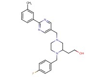 2-(1-(4-fluorobenzyl)-4-{[2-(3-methylphenyl)-5-pyrimidinyl]methyl}-2-piperazinyl)ethanol