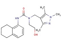 N-(2-hydroxyethyl)-N'-(5,6,7,8-tetrahydronaphthalen-1-yl)-N-[(1,3,5-trimethyl-1H-pyrazol-4-yl)methyl]urea