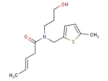 (3E)-N-(3-hydroxypropyl)-N-[(5-methyl-2-thienyl)methyl]pent-3-enamide