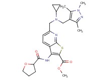 methyl 6-({cyclopropyl[(1,3,5-trimethyl-1H-pyrazol-4-yl)methyl]amino}methyl)-3-[(tetrahydro-2-furanylcarbonyl)amino]thieno[2,3-b]pyridine-2-carboxylate