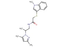 N-[2-(3,5-dimethyl-1H-pyrazol-1-yl)propyl]-2-[(1-methyl-1H-indol-3-yl)thio]acetamide