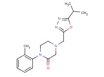 4-[(5-isopropyl-1,3,4-oxadiazol-2-yl)methyl]-1-(2-methylphenyl)-2-piperazinone