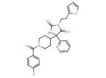 5-[1-(4-fluorobenzoyl)-4-piperidinyl]-5-(2-pyridinyl)-3-[2-(2-thienyl)ethyl]-2,4-imidazolidinedione