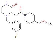 4-(3-fluorobenzyl)-3-{2-[4-(methoxymethyl)-1-piperidinyl]-2-oxoethyl}-2-piperazinone