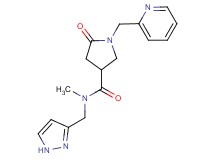 N-methyl-5-oxo-N-(1H-pyrazol-3-ylmethyl)-1-(2-pyridinylmethyl)-3-pyrrolidinecarboxamide