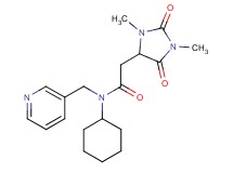 N-cyclohexyl-2-(1,3-dimethyl-2,5-dioxo-4-imidazolidinyl)-N-(3-pyridinylmethyl)acetamide
